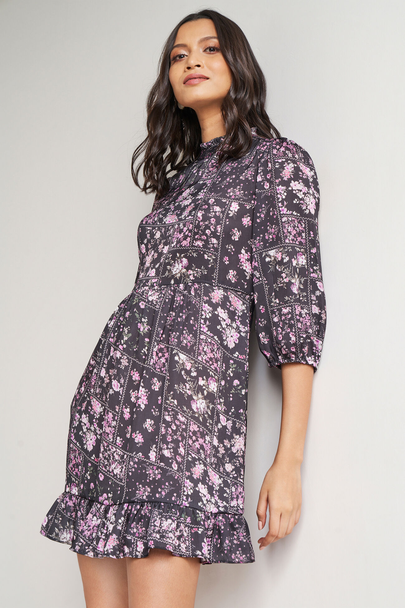 Multi Color Floral Flounce Dress, Multi Color, image 5